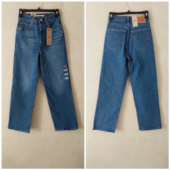 Levi's Ribcage Straight Leg Jeans Charleston - Picture 6 of 8